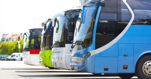 Parked buses