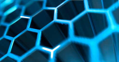 Abstract_Blue Honeycomb Pattern
