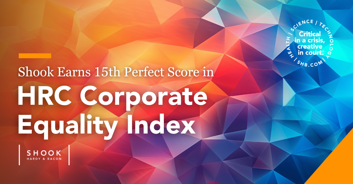 Corporate Equality Index Awards Shook Perfect Score for 15th Year